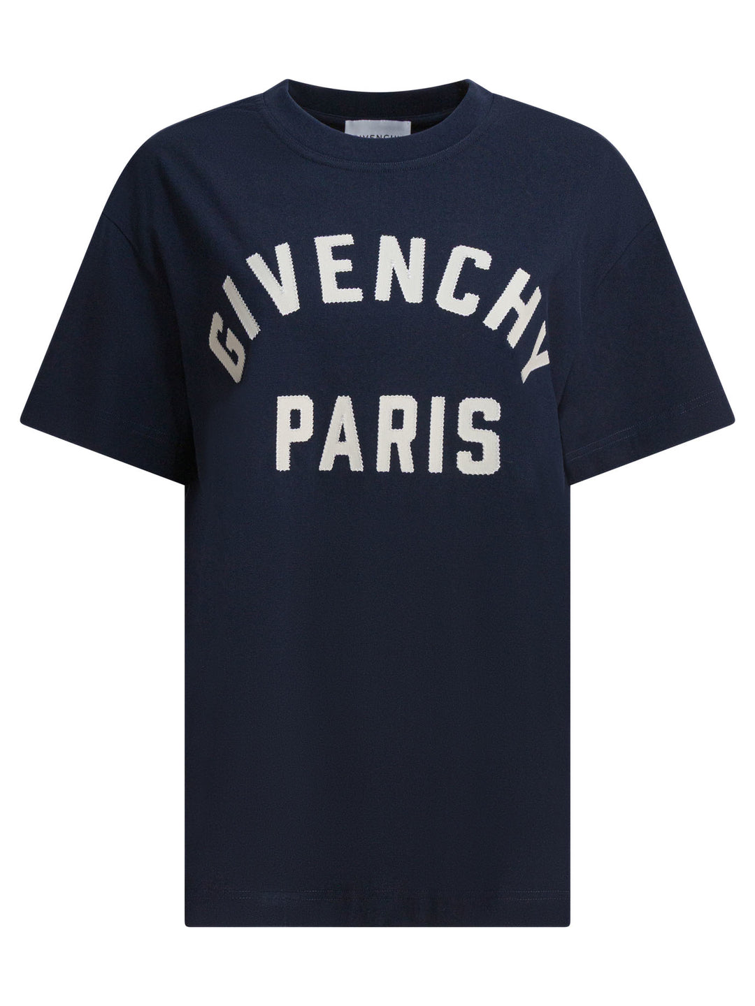 Givenchy T-Shirt With Givenchy Paris Logo T-shirts - Blu | 662c328b92ec1ea1bc3798ce96d6cedf37db95bf