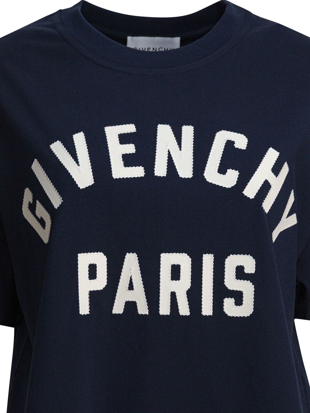 Givenchy T-Shirt With Givenchy Paris Logo T-shirts - Blu | 2941995a352f89cf2a30c1264c68c50a9762fb36
