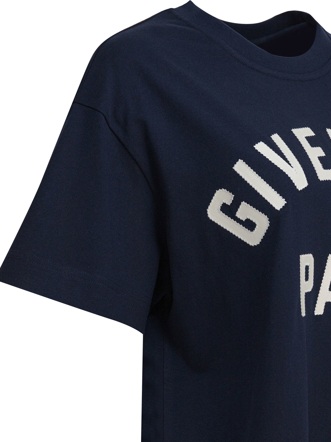 Givenchy T-Shirt With Givenchy Paris Logo T-shirts - Blu | bb50c65de0360bcd58c02cfcc49481e3fcdc565e