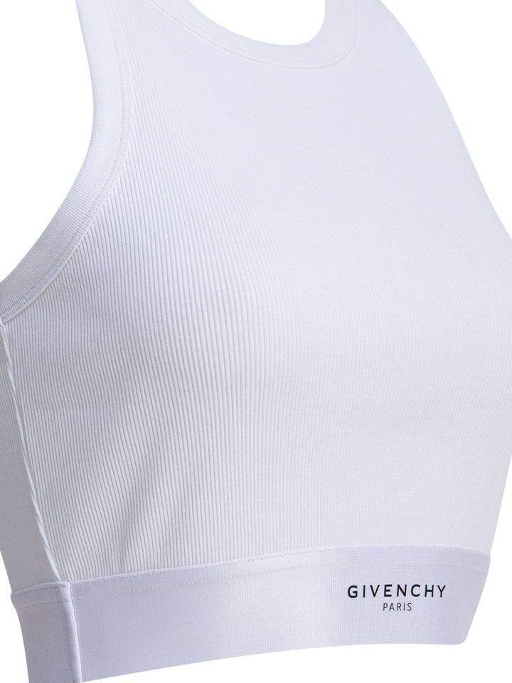 Givenchy Cropped Tank Top With Logo Top - Bianco | 74b6746d6e49ce564e73e26731bde8cf94e278c6