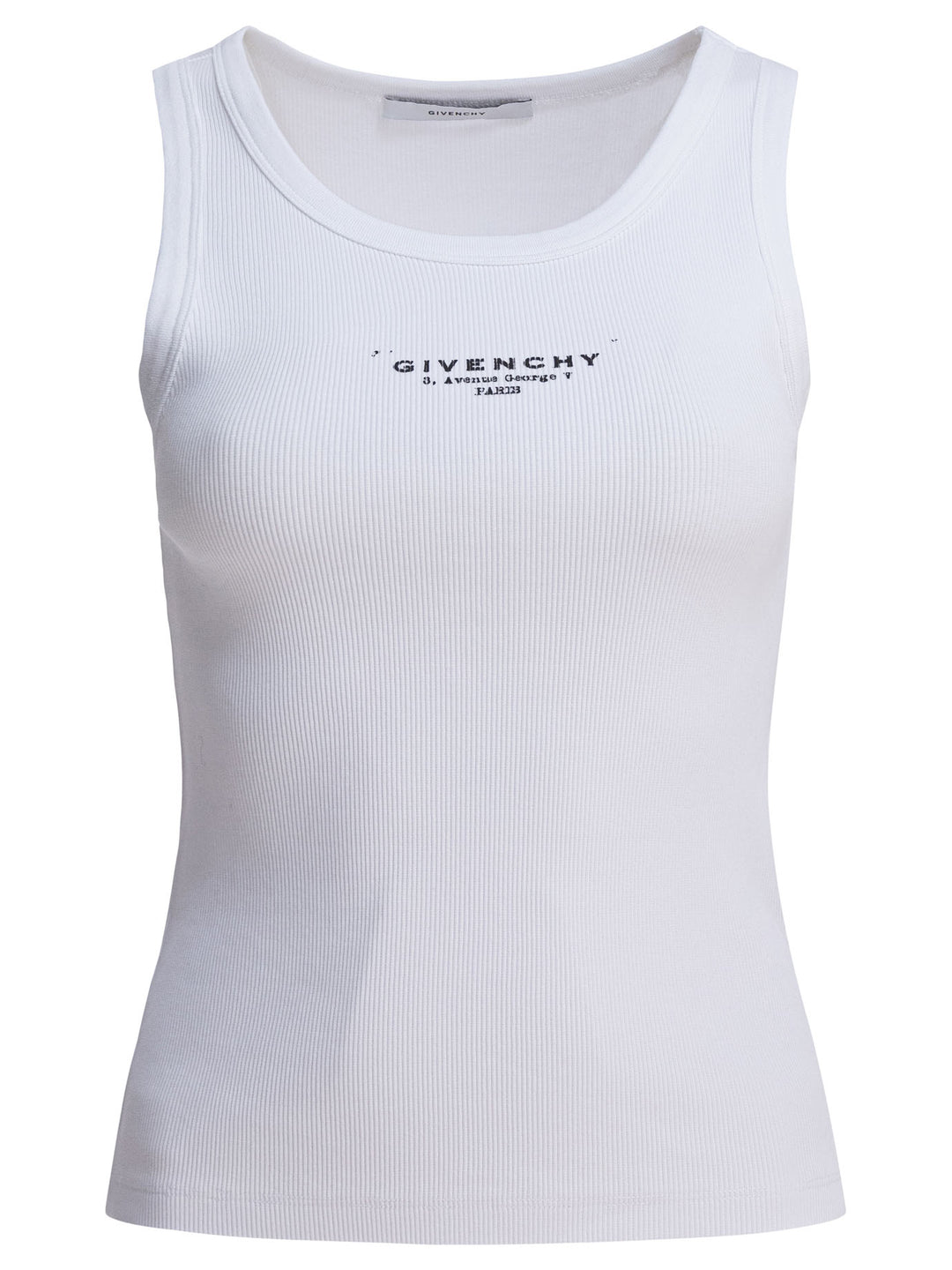Givenchy Cotton Tank Top With Logo Top - Bianco | f70e0b977720e7308a40fac254ef7f6915e1f90e