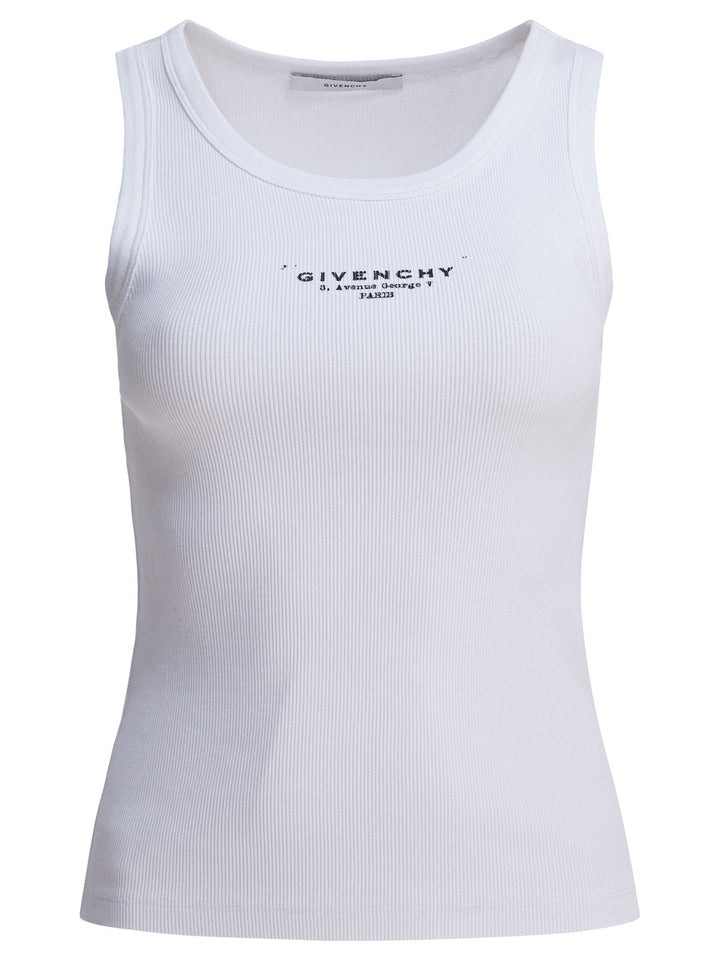 Givenchy Cotton Tank Top With Logo Top - Bianco | f70e0b977720e7308a40fac254ef7f6915e1f90e