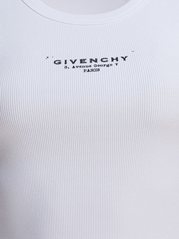 Givenchy Cotton Tank Top With Logo Top - Bianco | 8020d1a2a2cfdd8627a7fc952826b5a670a8ac62