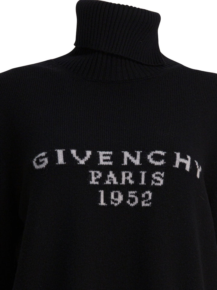 Givenchy Givenchy Paris 1952" Turtleneck Sweater Knitwear - Nero | 121df5945a8de112cfb0dfb2bfe9252ae5cf9f77