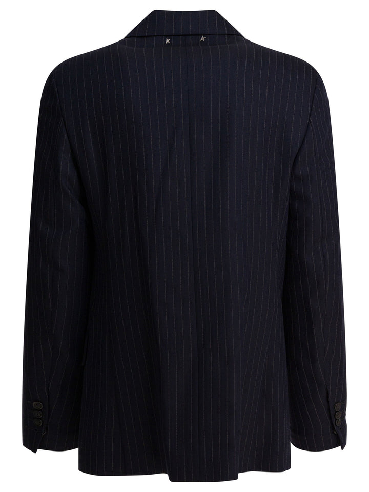 Golden Goose Double-Breasted Wool Blazer Jackets and Coats - Blu | bb7c15ae551e9b9a3593a9446a7ce45acf974b61