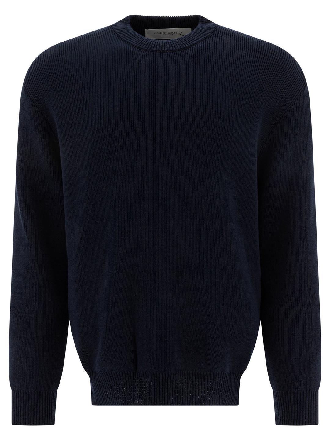Golden Goose Crew-Neck Sweater With Logo Knitwear - Blu | eee3fb04da4e73ef0d805856dc4e8edac7758a33