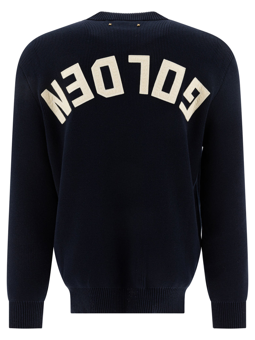 Golden Goose Crew-Neck Sweater With Logo Knitwear - Blu | fa8bd4277e1730492126dd08e5887e8881c6968b