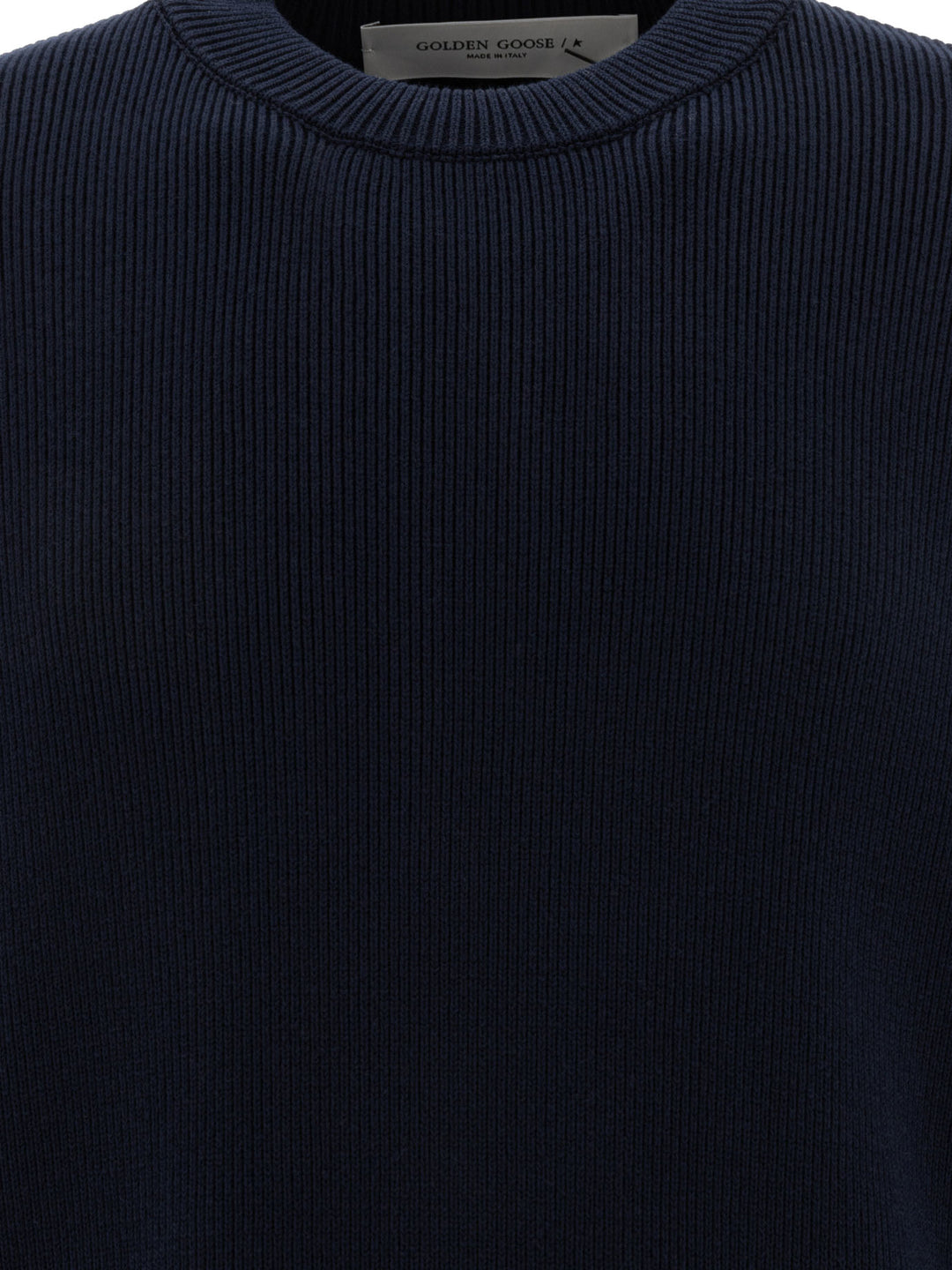 Golden Goose Crew-Neck Sweater With Logo Knitwear - Blu | 236d8e772d6a352d6f8ca4aefea4fe3fec0524d4