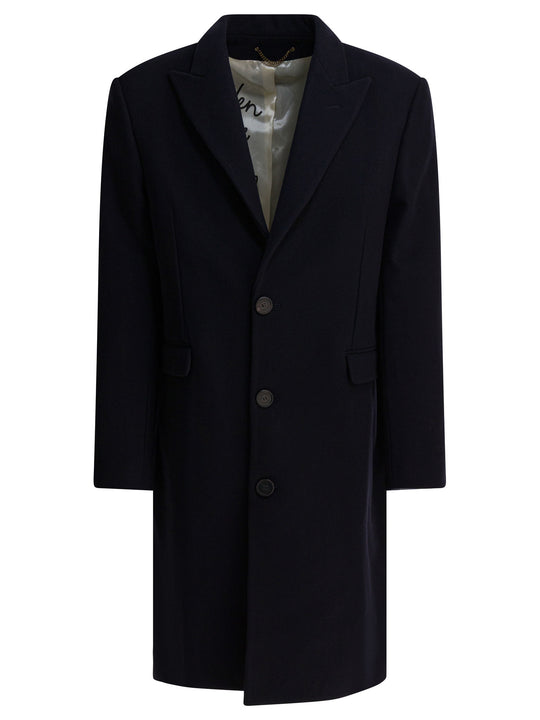 Single-Breasted Wool Coat Jackets And Coats Blu