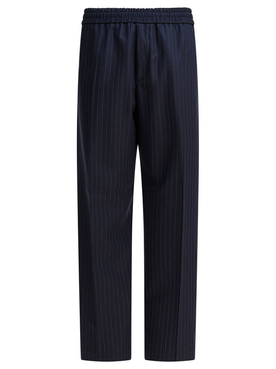 Wool Jogging Pants Trousers Blu