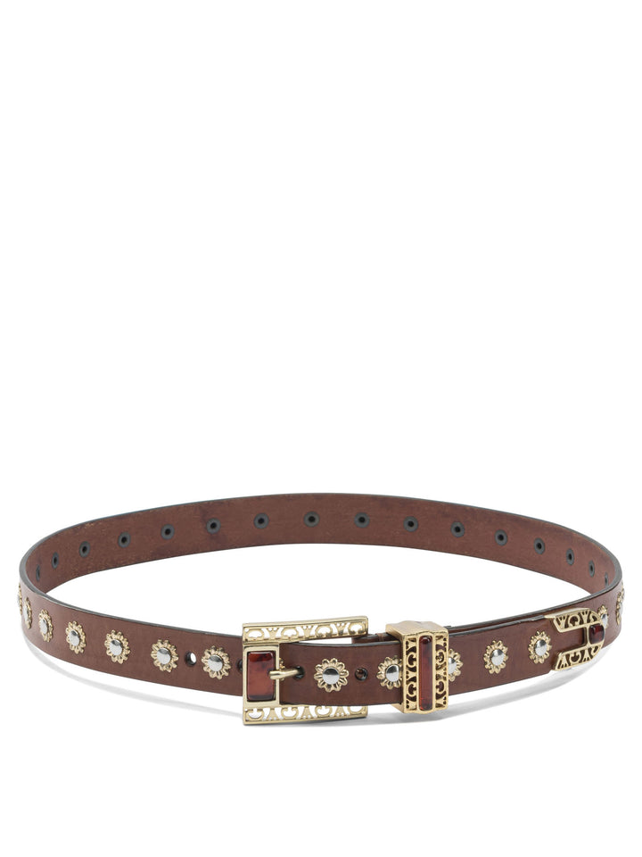 Golden Goose Belt With Embroidery Cinture - Marrone | ef1c7161680b5048d8878ba5649201771a0db524