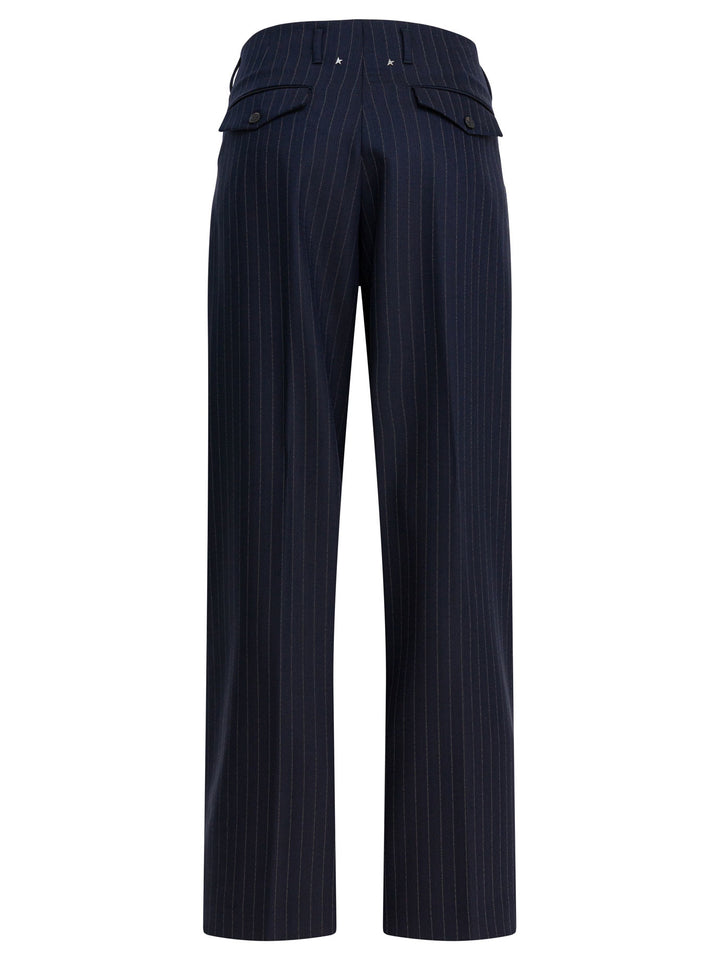 Golden Goose Wool Gabardine Pants Trousers - Blu | 483ac262d5e88fadbeb9d071f0aa415f030f06c3