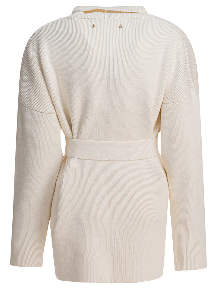 Golden Goose Cardigan With Floral Embroidery Knitwear - Bianco | 259b3ab89281631b26850e24308b34bd7af7eb0c