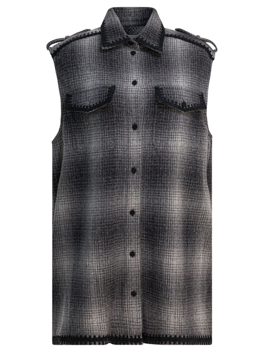 Wool-Blend Chemisier Dress Abiti Grey