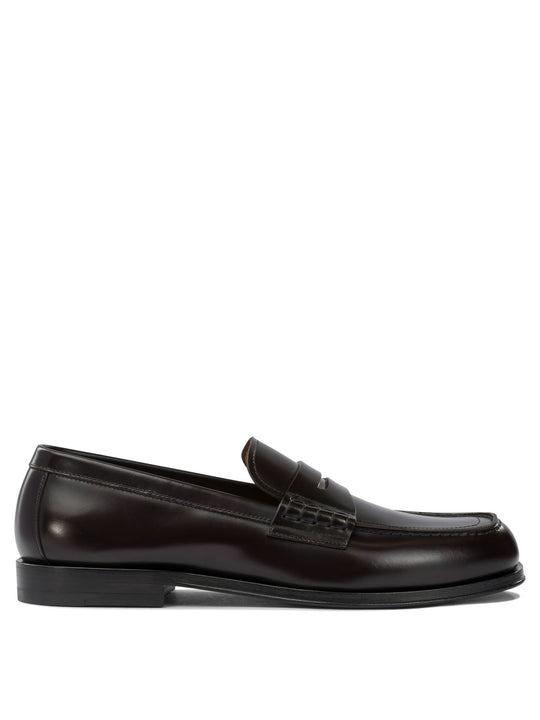 Glossy Leather Loafers Loafers & Slippers Marrone