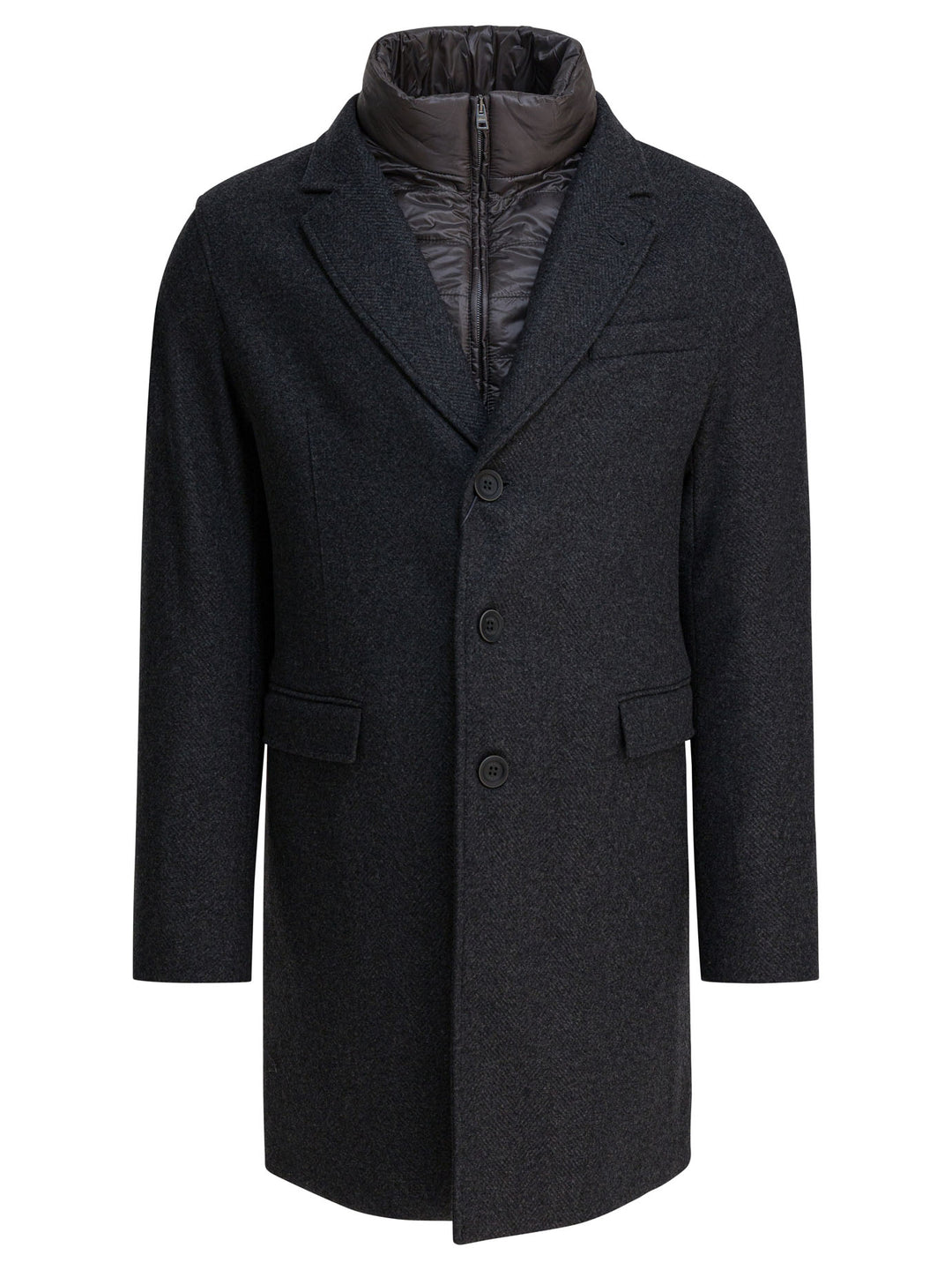 Herno Wool Coat With Vest Jackets and Coats - Grey | 806c091ed9e7e9160624174e9f4c158ed7f0ab89