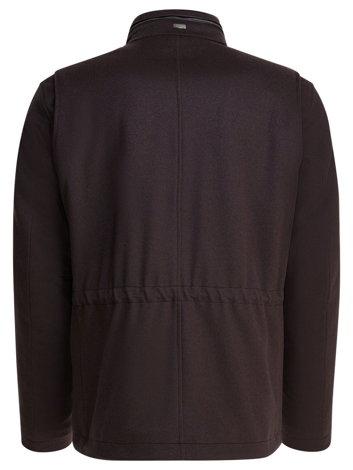 Herno Wool And Cashmere Short Coat Jackets and Coats - Marrone | 6c5bd1dbfbc6edf4e8346ea87001d15e87c436c1