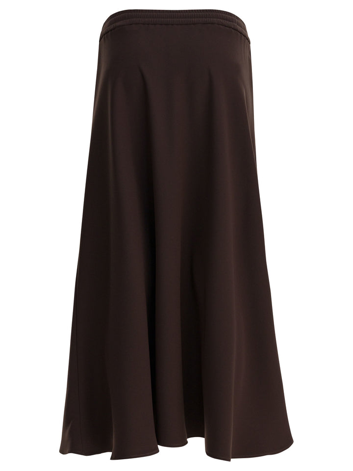 Herno Matte Satin Midi Skirt Gonne - Marrone | 9a5cc7552ce8bc6a4fbae67fe27e1b4466c6a74d