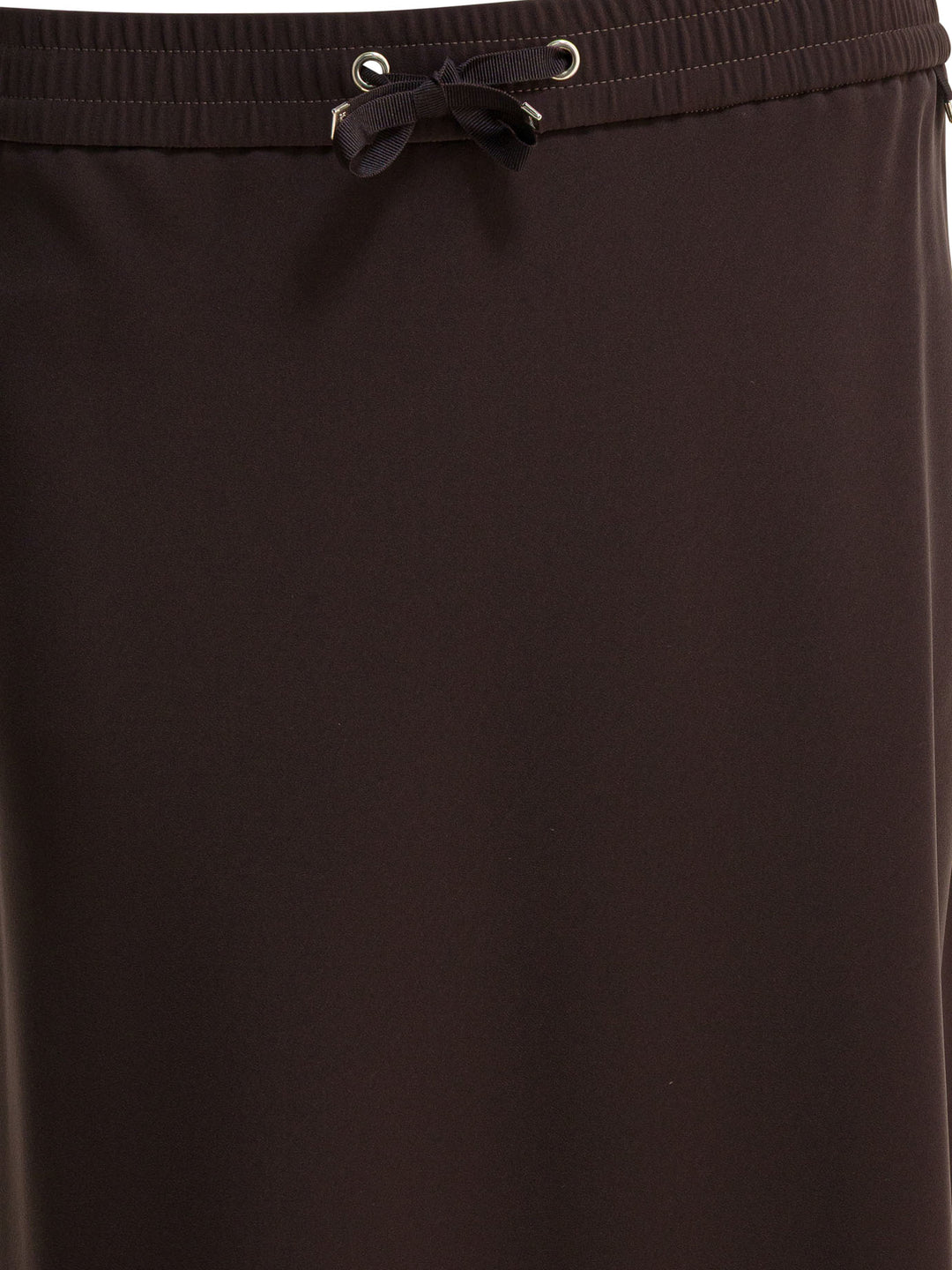 Herno Matte Satin Midi Skirt Gonne - Marrone | 09c53525633e209165b89131ebb41736bbef16b9