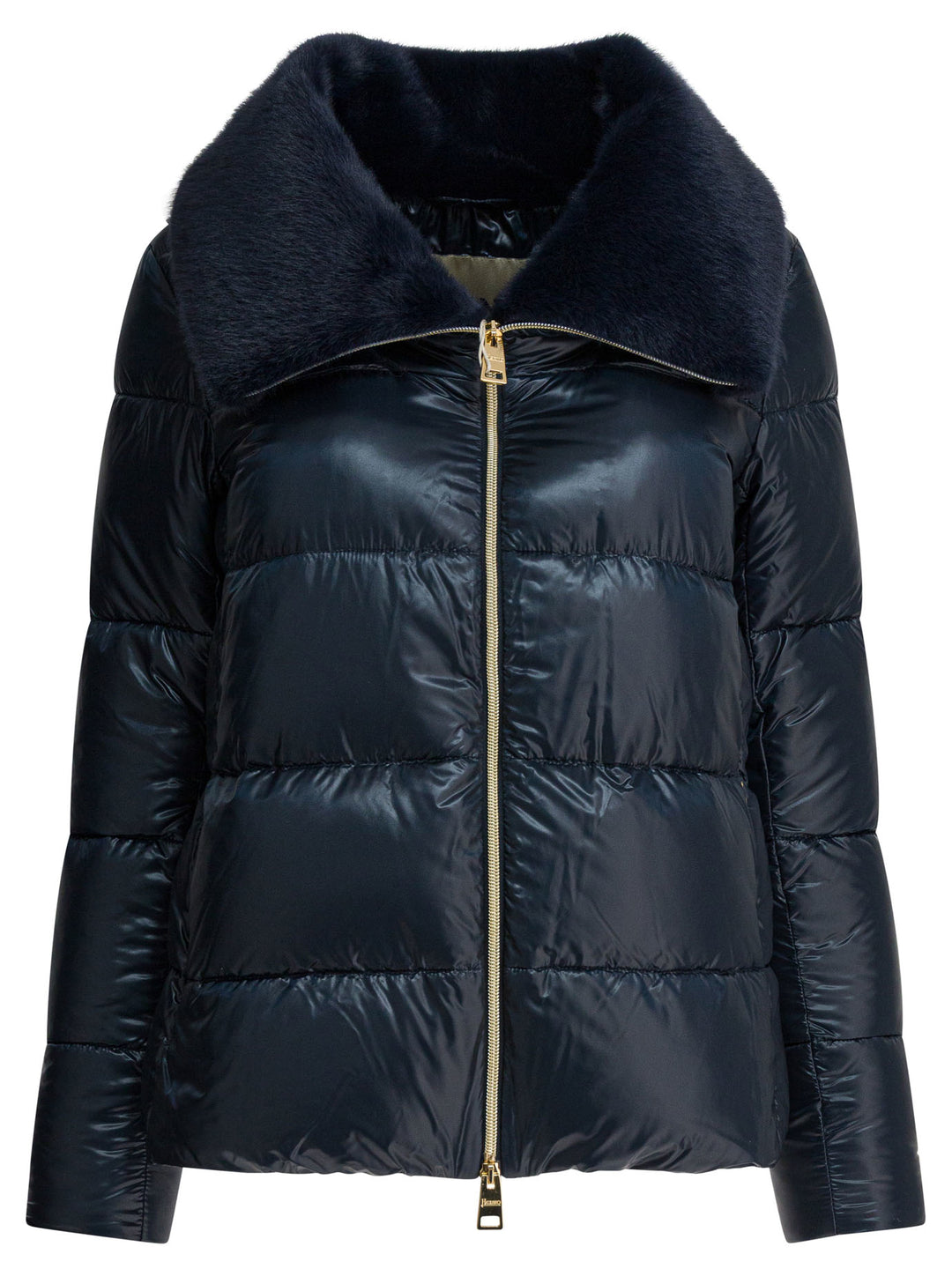 Herno Ultralight Nylon Down Jacket And Lady Alternative Fur Jackets and Coats - Blu | 5942f74ef3c426c0f3390c33f2559edcc4245846