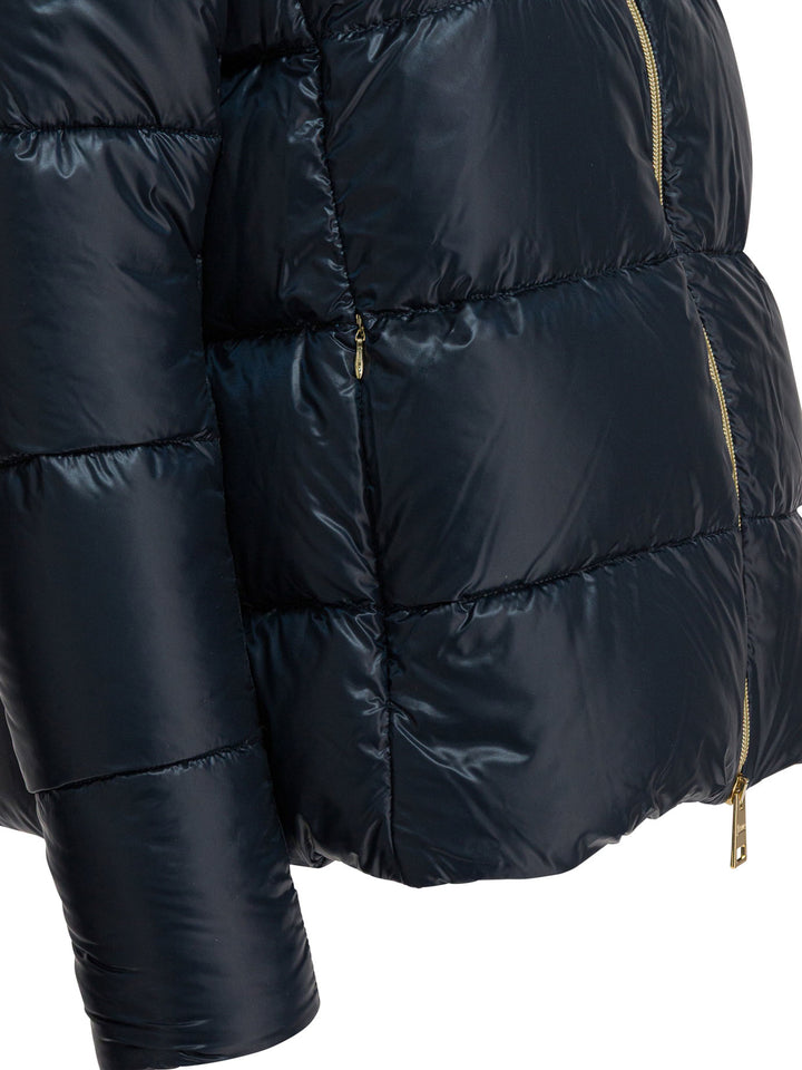 Herno Ultralight Nylon Down Jacket And Lady Alternative Fur Jackets and Coats - Blu | 660cb7c6e1429a94c799d217dcbe763958116ea4