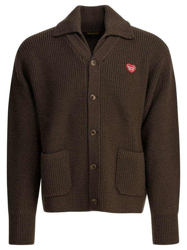 Wool Cardigan Knitwear Marrone
