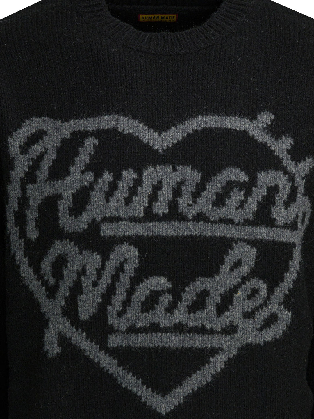 Human Made Wool Crew Neck Sweater Knitwear - Nero | 23d8eca8c98aff6f442104caaf0692df7db0b5b6