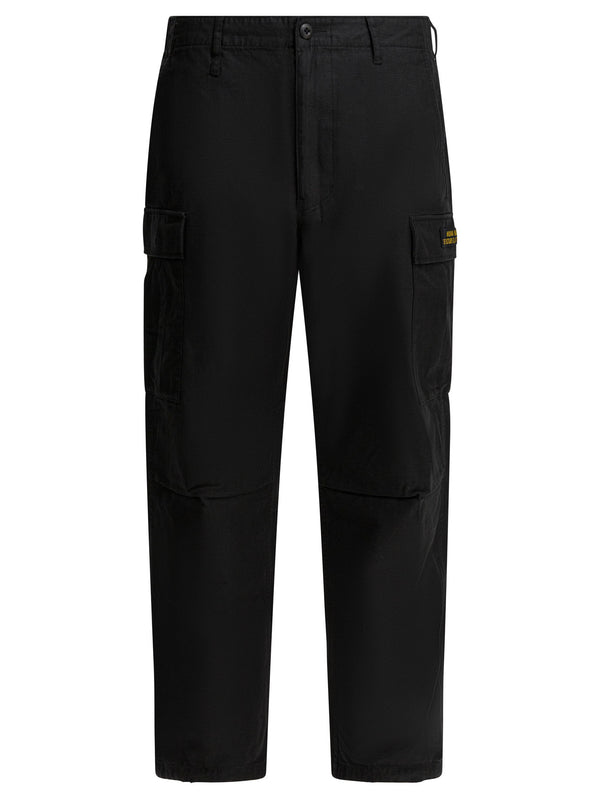 Cotton Cargo Pants Trousers Nero