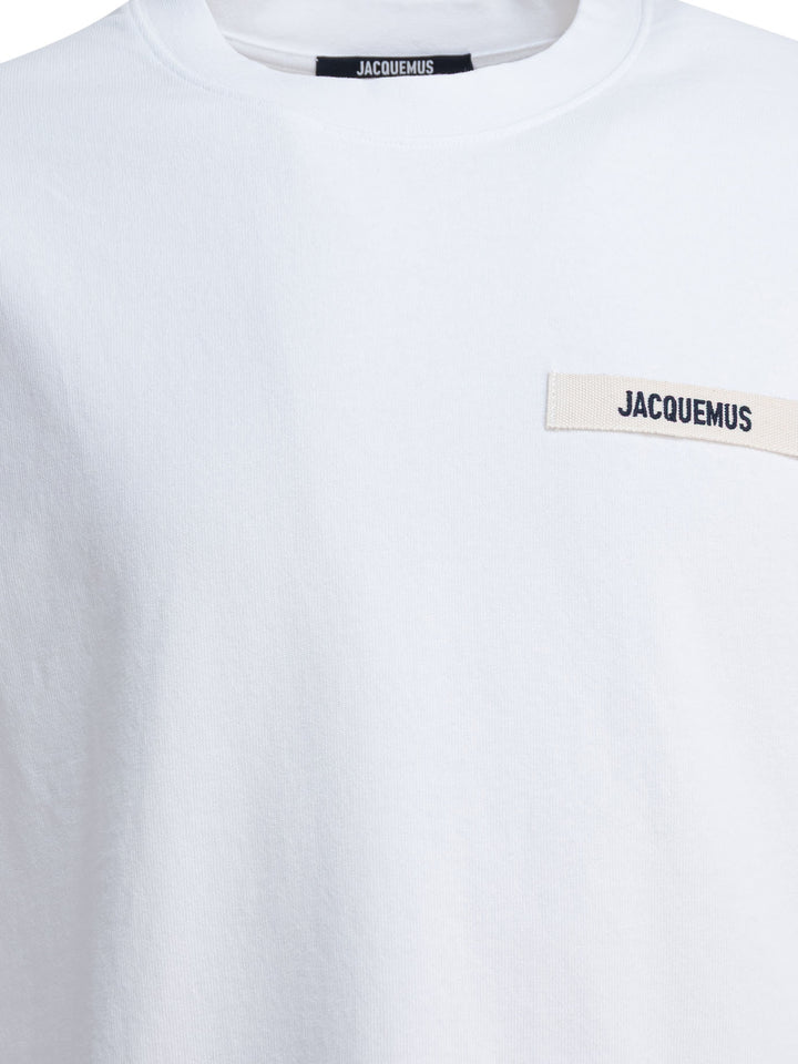 Jacquemus T-Shirt With Gros Grain Logo T-shirts - Bianco | 5efb22111c6606d65f389210d38c14e63508c236