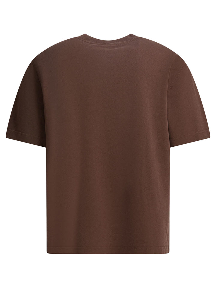 Jacquemus T-Shirt With Gros Grain Logo T-shirts - Marrone | 8efcb107b6cfdd2893f34bb149be656f4f7ccb87
