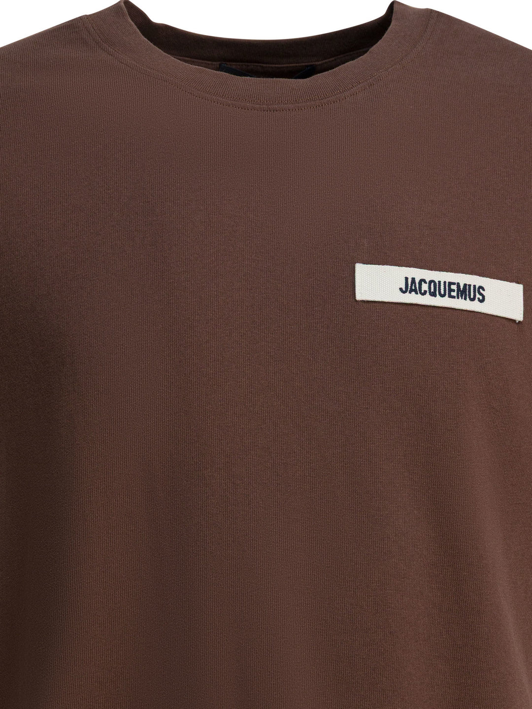 Jacquemus T-Shirt With Gros Grain Logo T-shirts - Marrone | 49a7f236a82a73bacc290b909980305837dd72e7