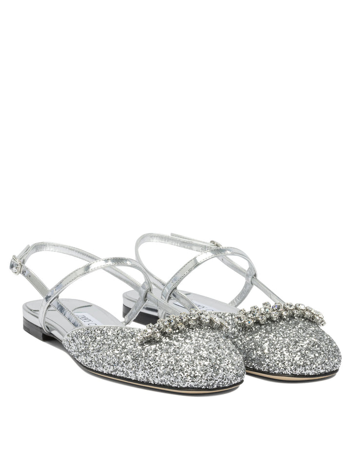 Jimmy Choo Belinda Ballerinas - Silver | 527a28f1ddc221bb5913aed0754379132100da94