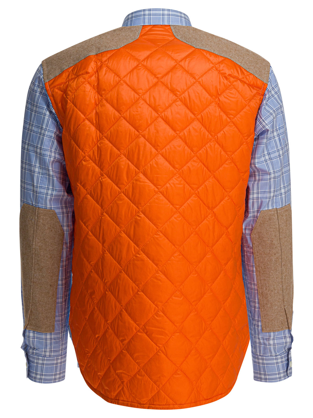 Junya Watanabe Man Check Shirt With Quilted Inserts Shirts - Light blue | 0cfd433c507b191fef485f03a18cf831eef6366a