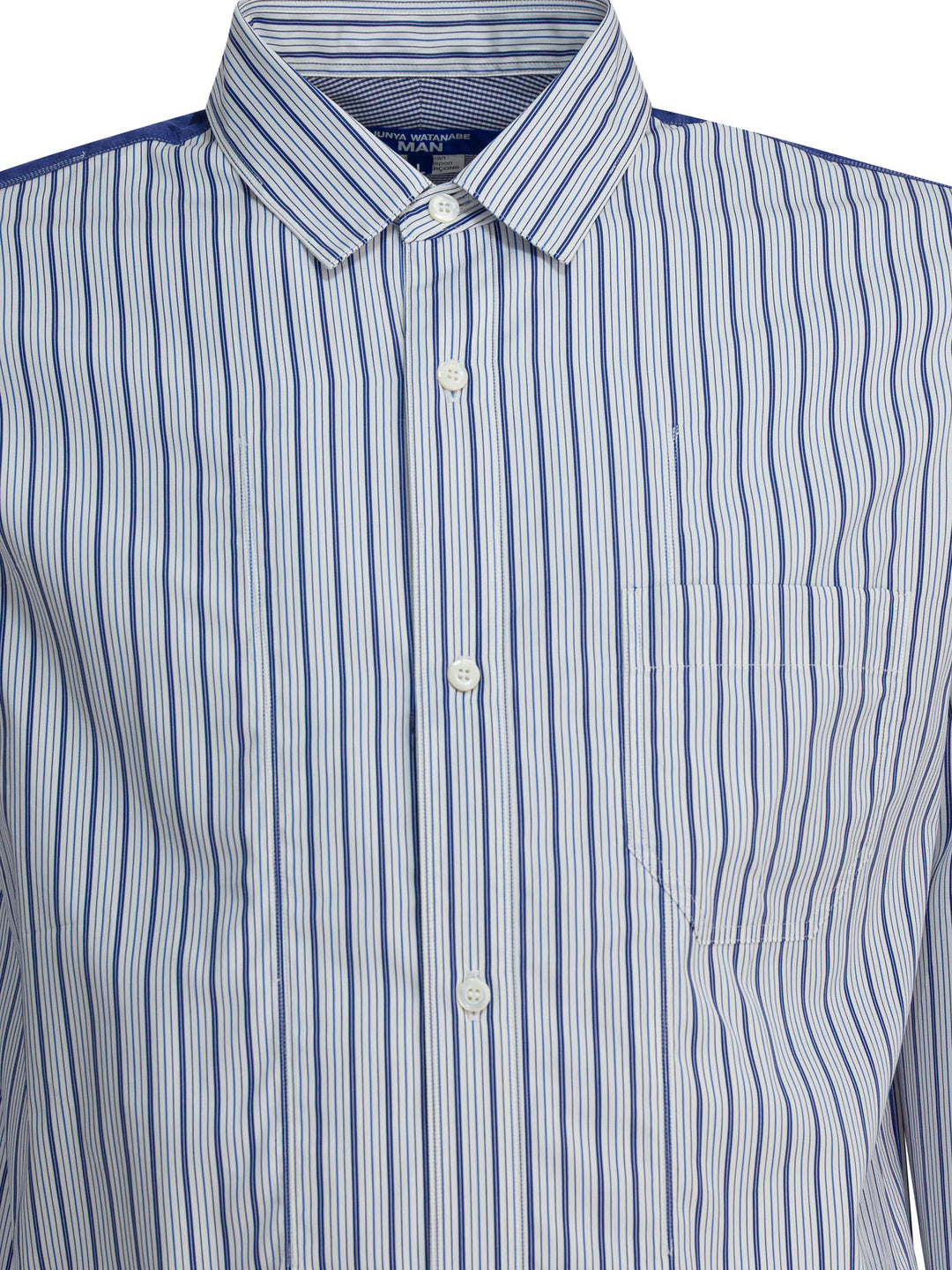 Junya Watanabe Man Cotton Striped Shirt Shirts - Light blue | 035deb17d3f2cb8756f850c05b121a76478a7499