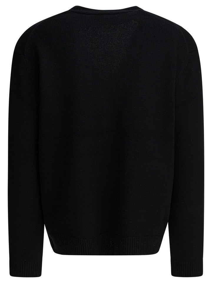 Maison Kitsuné Wool Cardigan With Fox Head Knitwear - Nero | 61112062c5f366ec23885065f37599dfe70ecdee