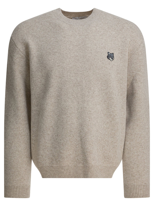 Wool Crewneck Sweater Knitwear Beige
