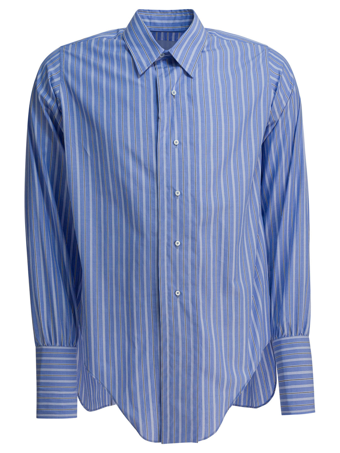 Maison Margiela Cotton Striped Shirt Shirts - Light blue | 378cdcba8b557a4b2405e9b3931a1a02fd443758