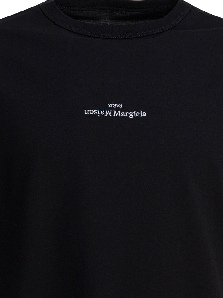 Maison Margiela T-Shirt With Logo T-shirts - Nero | 6a31c9629b396b6e15e9a6ad88aac75f74193adb