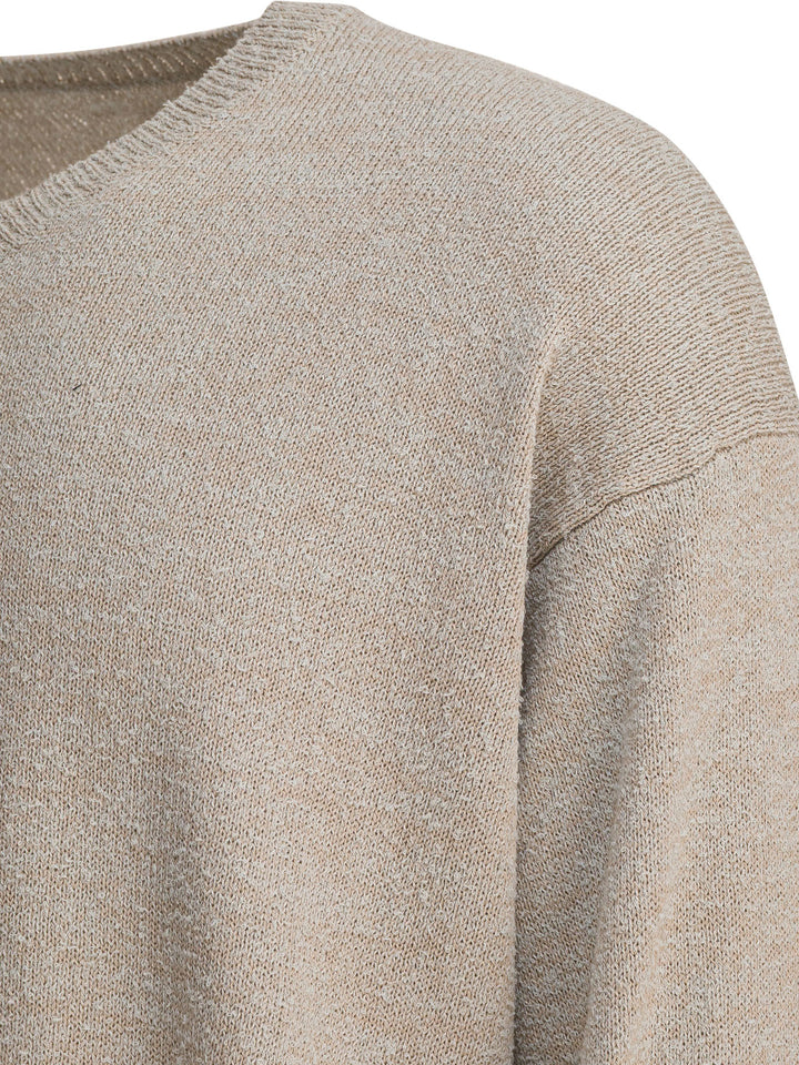 Maison Margiela Cotton Blend V-Neck Sweater Knitwear - Grey | b07011d00a6f7d3181a83b1a1dacccc03daff9eb