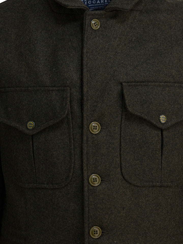 Manifattura Ceccarelli Virgin Wool Short Coat Jackets and Coats - Verde | 3b665d3642b2915b48514aa274f23624c7728b3e
