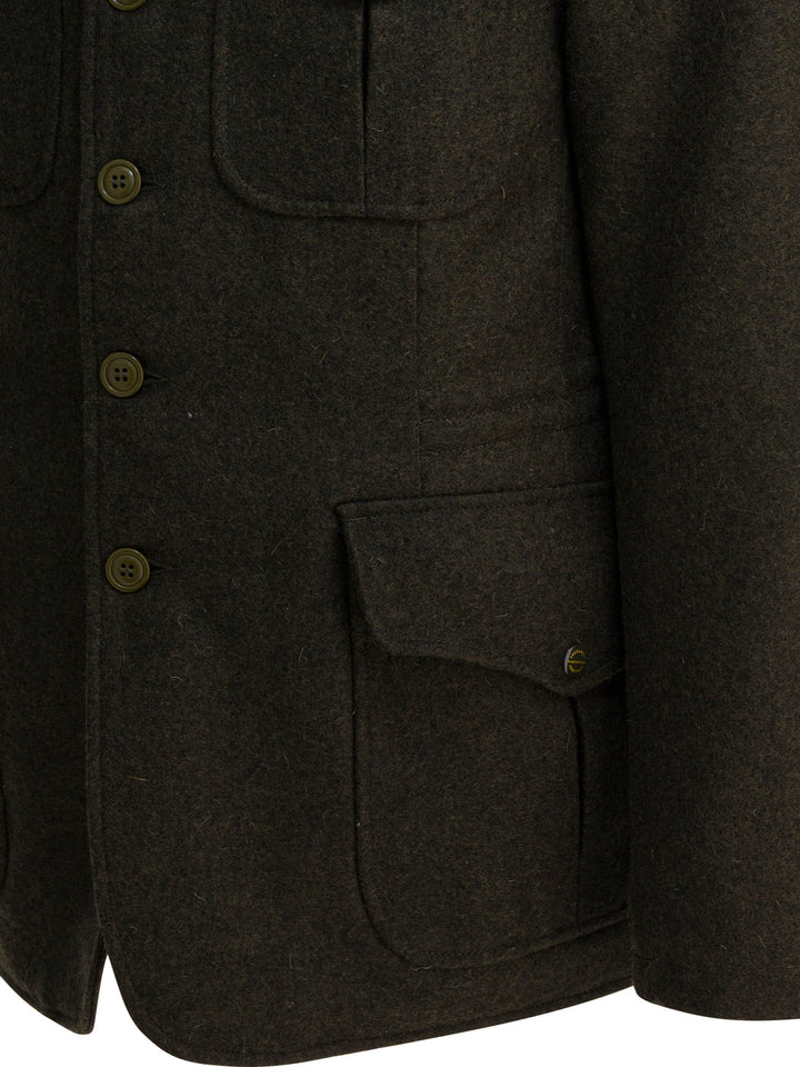 Manifattura Ceccarelli Virgin Wool Short Coat Jackets and Coats - Verde | bf31ab9798b9a68ac268baf139375fdeb7410611