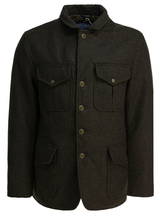 Virgin Wool Short Coat Jackets And Coats Verde
