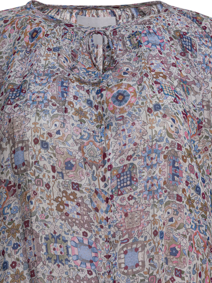 Marant ÉToile Floral Flared Dress Abiti - Beige | 4650e8686c6f78d34b64b78252364e2eada35ca6