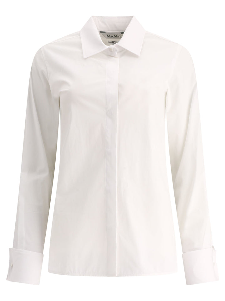 Max Mara Cotton Shirt Shirts - Bianco | 5f76bd9c374e625e06595c97c58131ebec1852fc