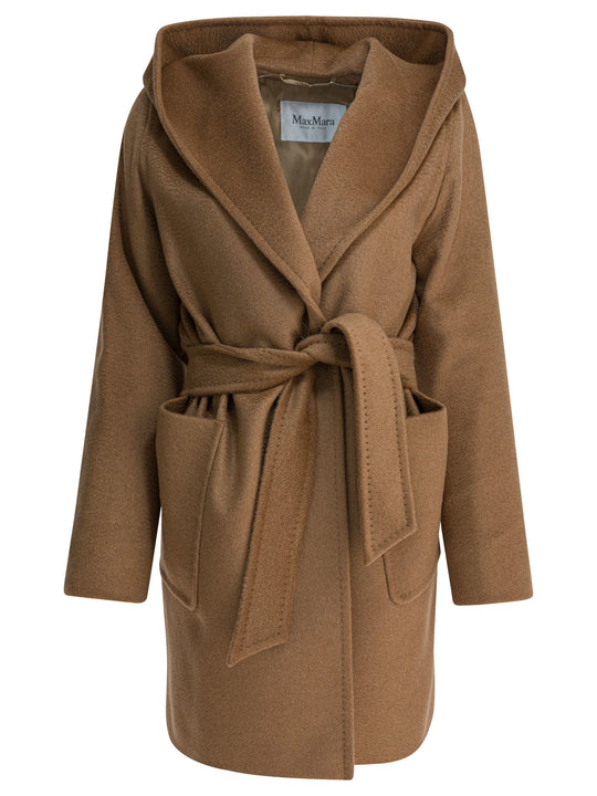 Camel Long Coat Jackets And Coats Marrone