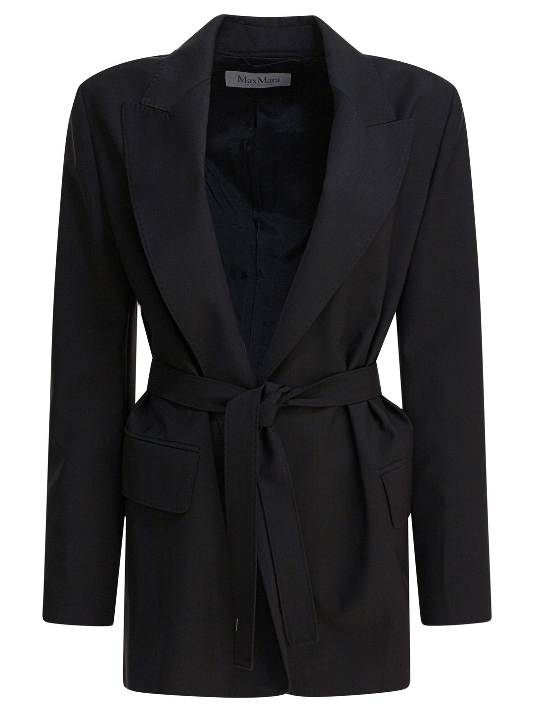 Max Mara Wool Canvas Blazer Jackets and Coats - Nero | 8c3e00a572688b959412020fdeabe932a85fcc90