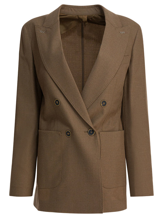 Cashmere Blazer Jackets And Coats Marrone