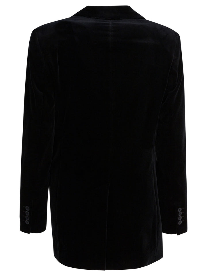 Max Mara Double-Breasted Velvet Blazer Jackets and Coats - Nero | d3e0d73e6e7c6cb7143c6f8cf0e46164d93bd9f9