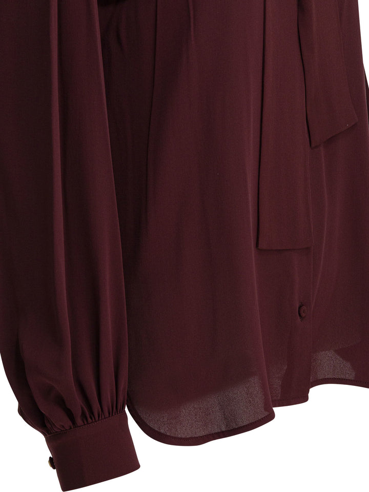 Max Mara Silk Charmeuse Shirt Shirts - Rosso | 85ac21ac1c5e37c1230795d5471111d56984b172