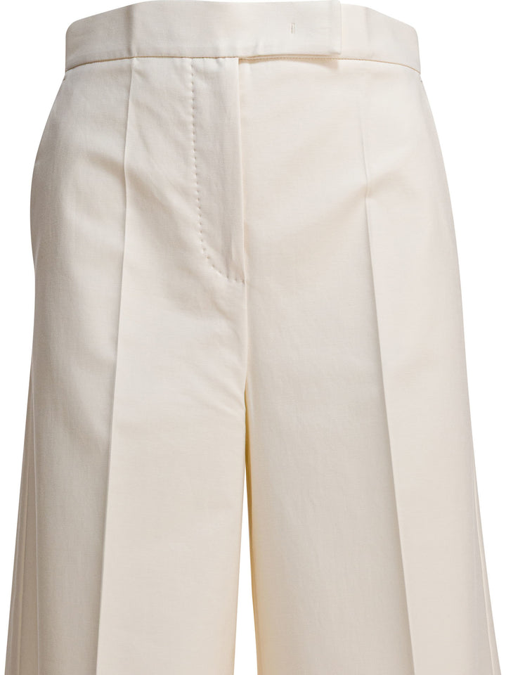 Max Mara Wide Leg Trousers - Bianco | 8622ba358538b956b1dcd0060f0b593d0c66c61e